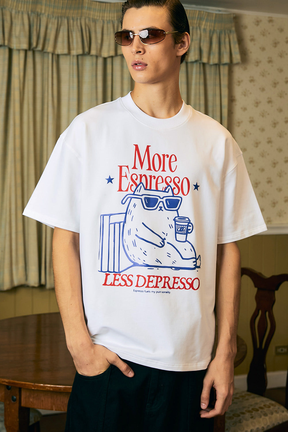 Espresso Depresso White Oversized T-shirt