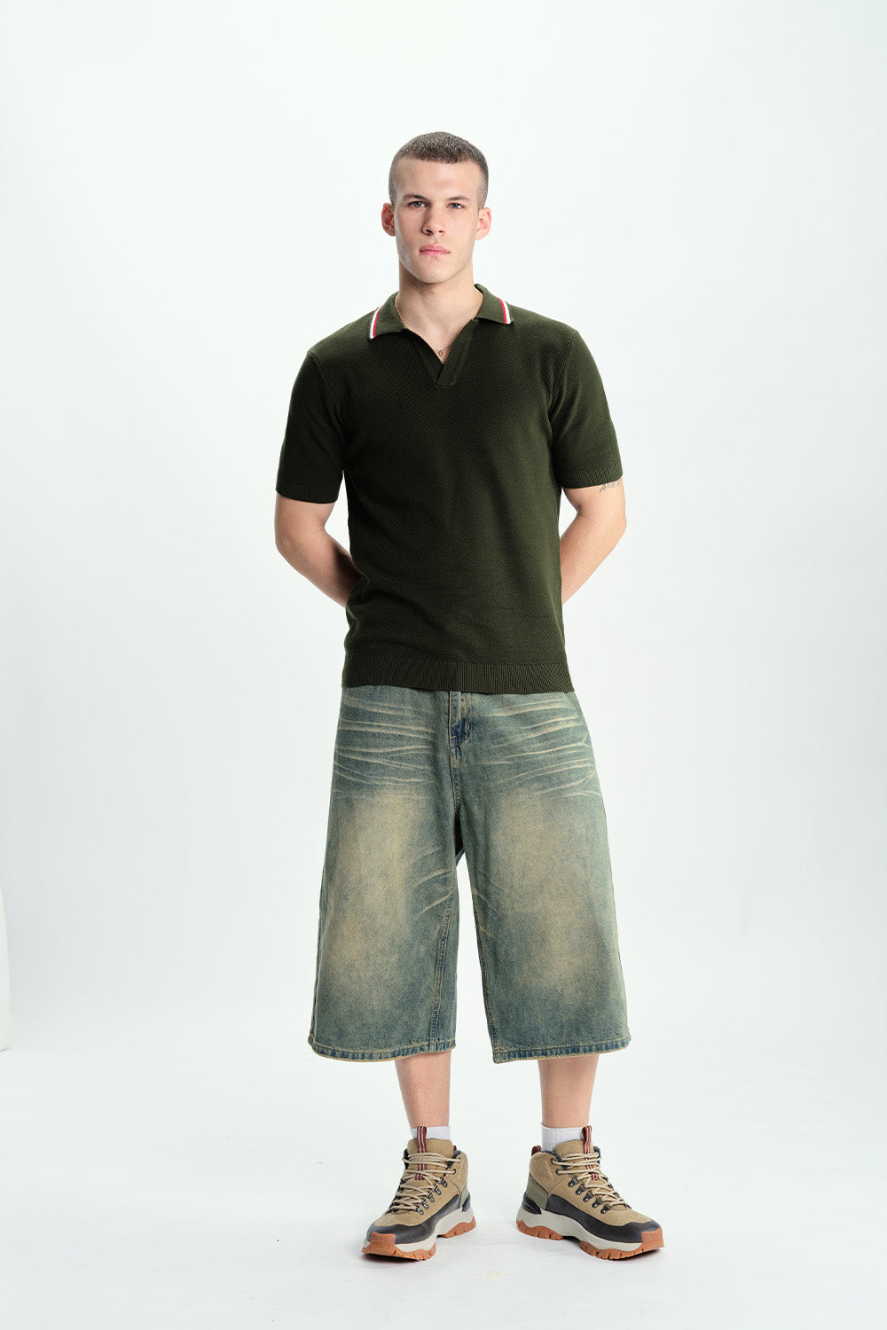 Field Olive Knit Polo - BonkersCorner