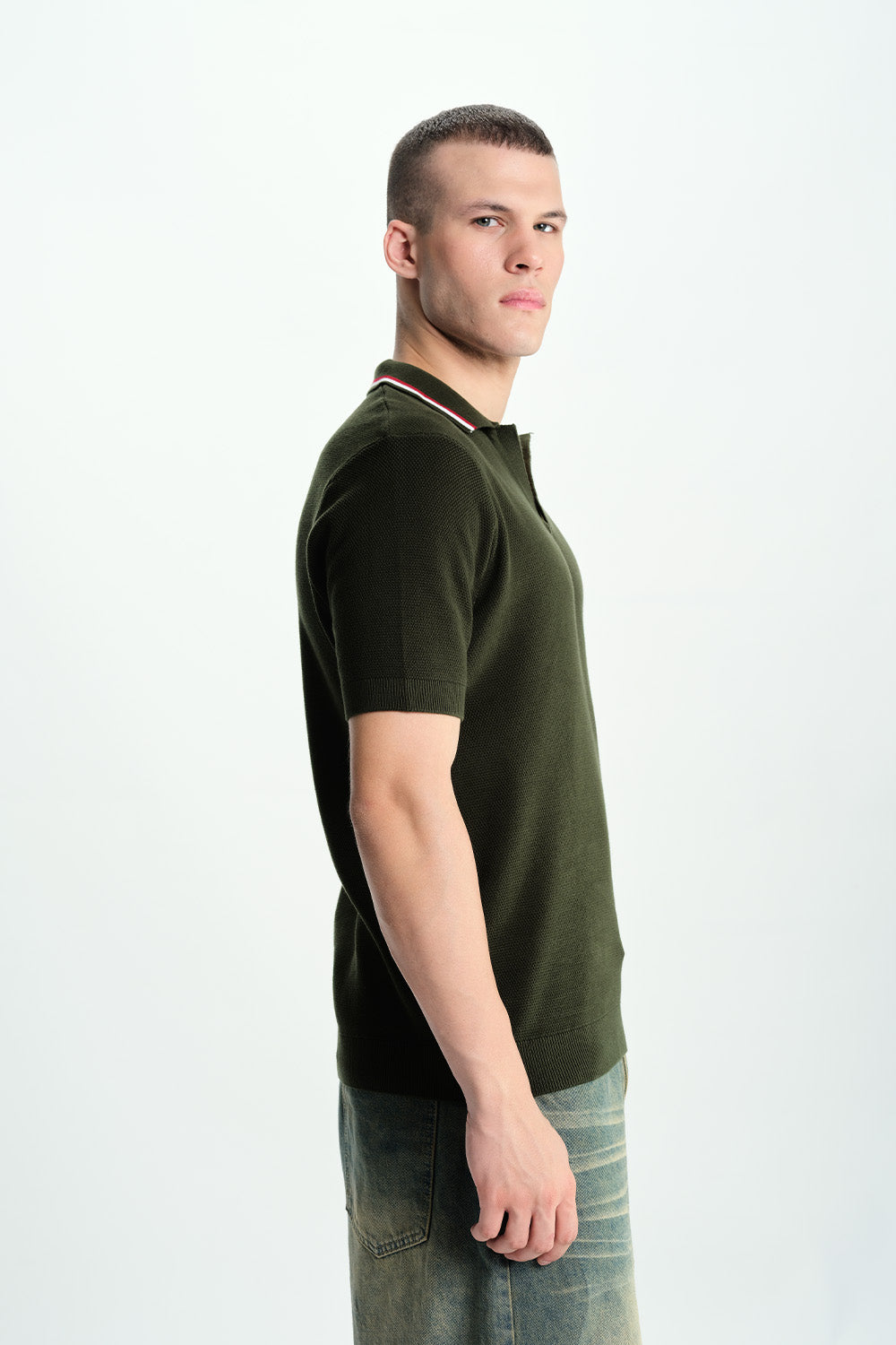 Field Olive Knit Polo - BonkersCorner