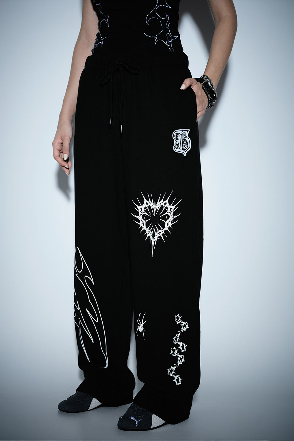 Flameheart Wide Leg Pants - BonkersCorner