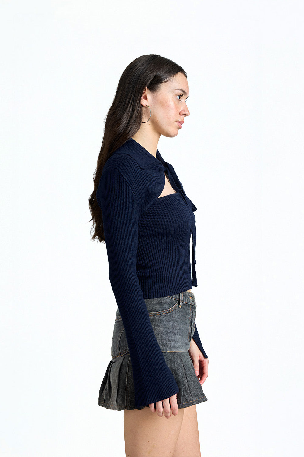 Galaxy Blue Tie Front Shrug - BonkersCorner