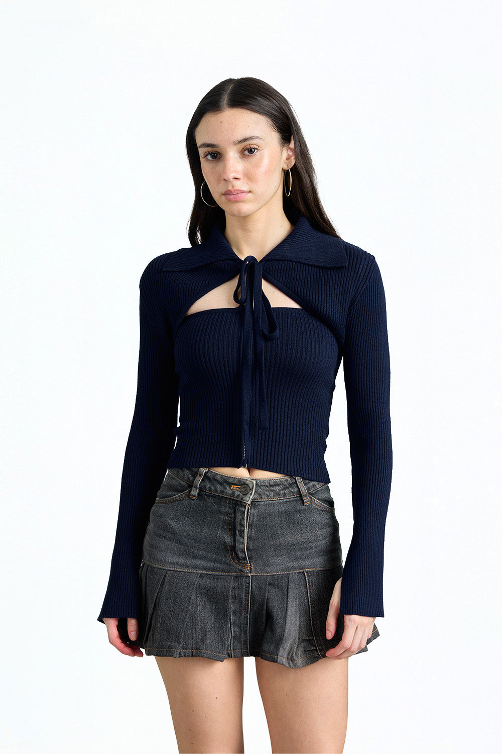Galaxy Blue Tie Front Shrug - BonkersCorner