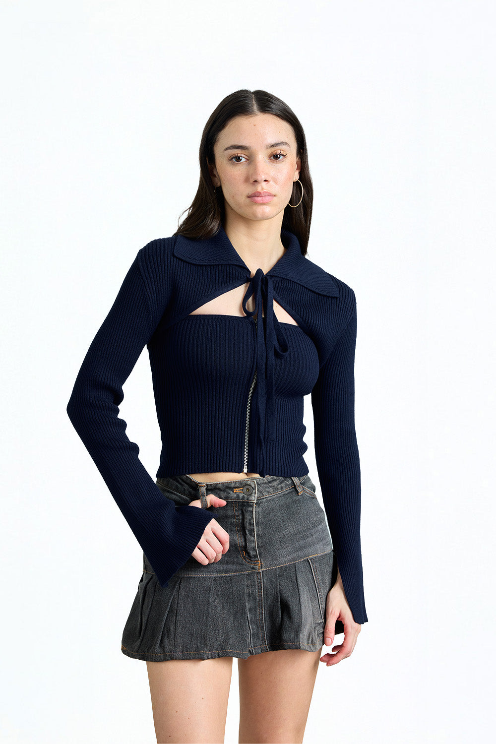 Galaxy Blue Tie Front Shrug - BonkersCorner