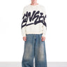 Graffiti Distressed White Pullover - BonkersCorner
