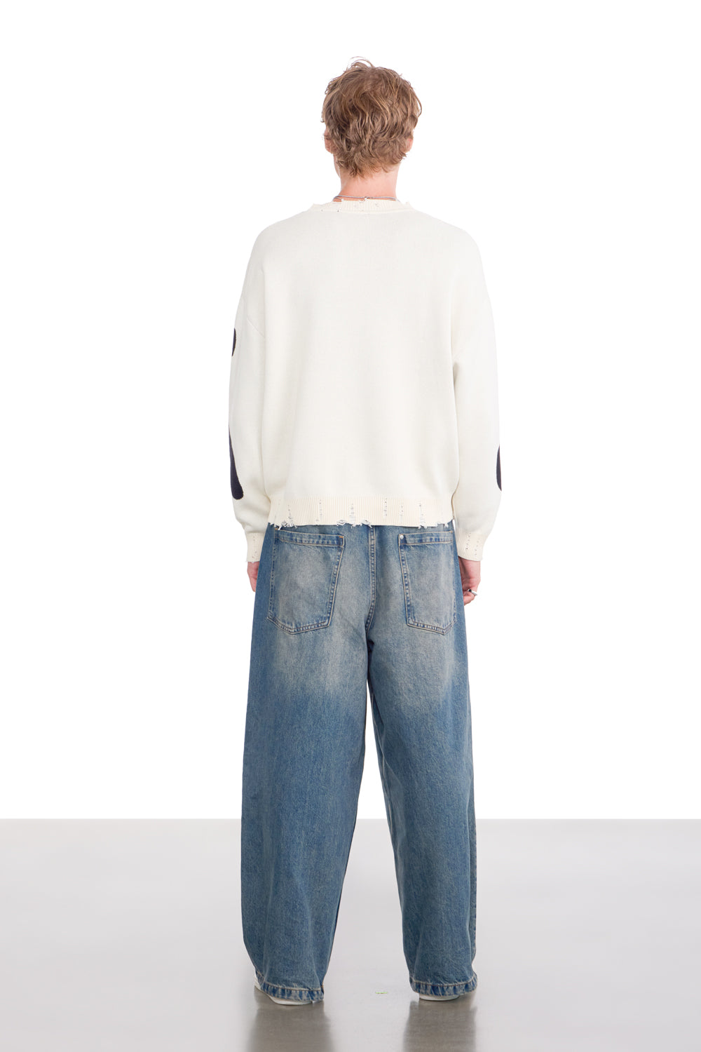 Graffiti Distressed White Pullover - BonkersCorner