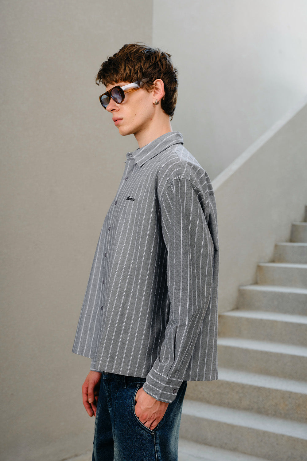 Graphite Pinstripe Full Sleeve Shirt