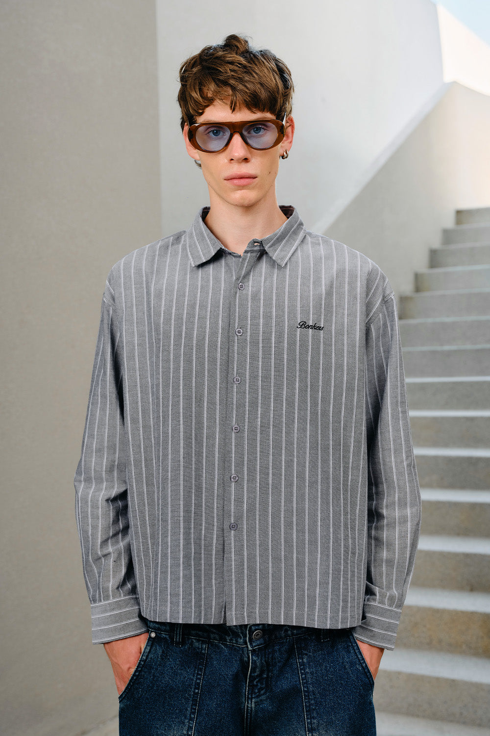 Graphite Pinstripe Full Sleeve Shirt