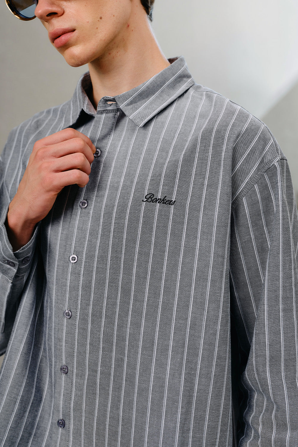 Graphite Pinstripe Full Sleeve Shirt