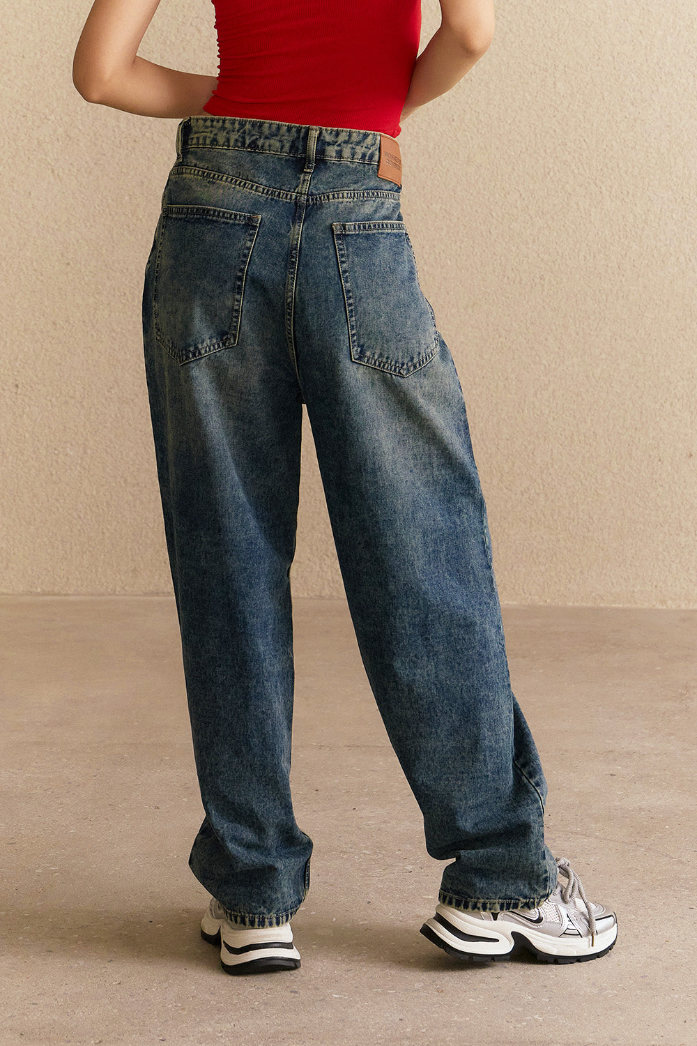 Gravel Wash Wide Leg Jeans - BonkersCorner