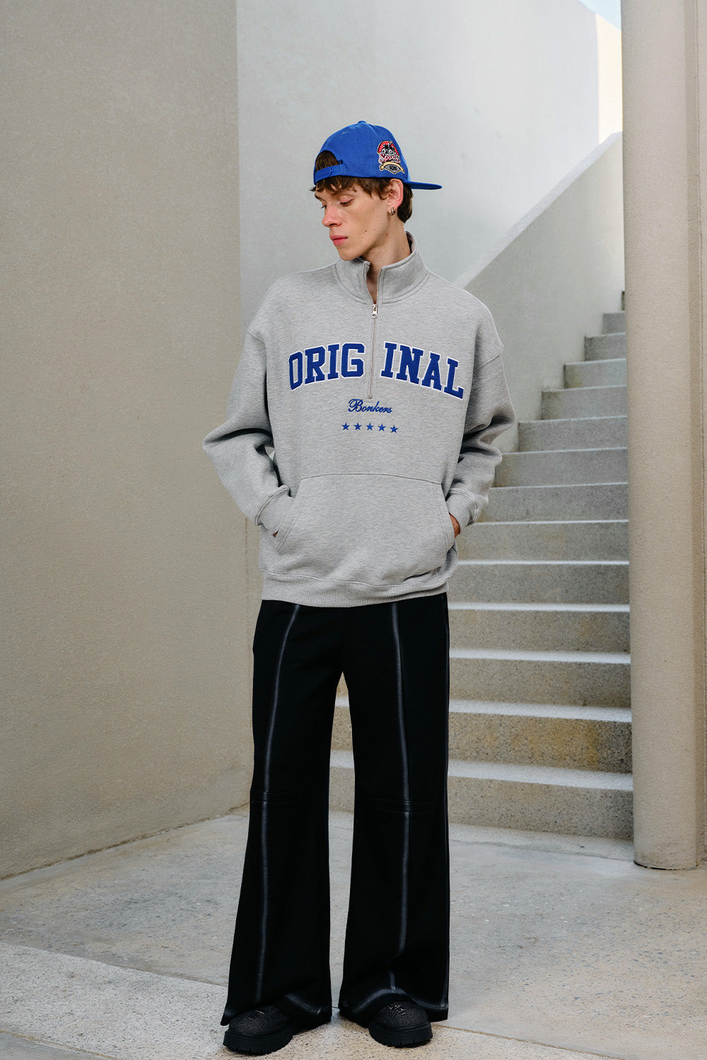 Grey Axis Half-Zip Sweatshirt - BonkersCorner