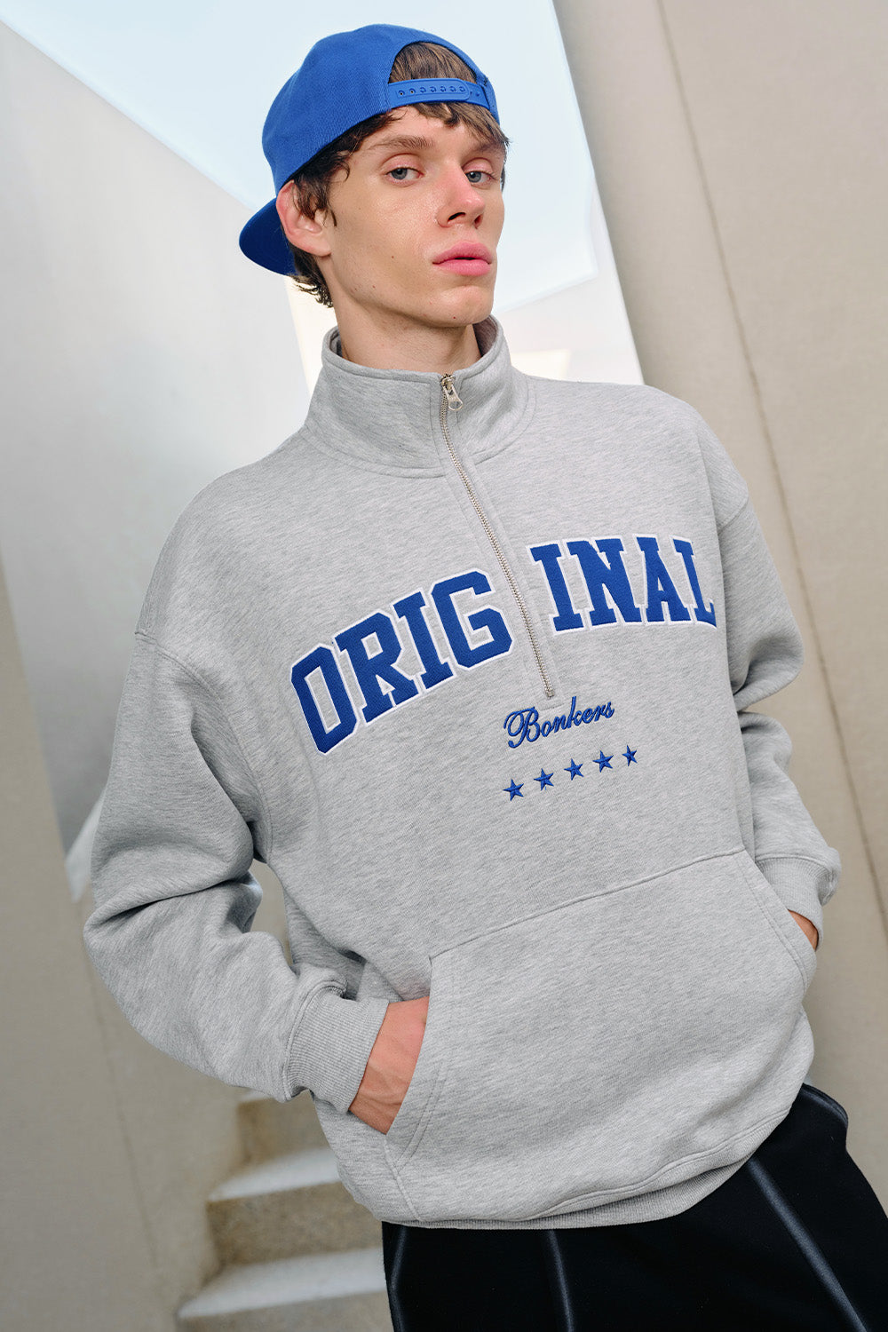 Grey Axis Half-Zip Sweatshirt - BonkersCorner