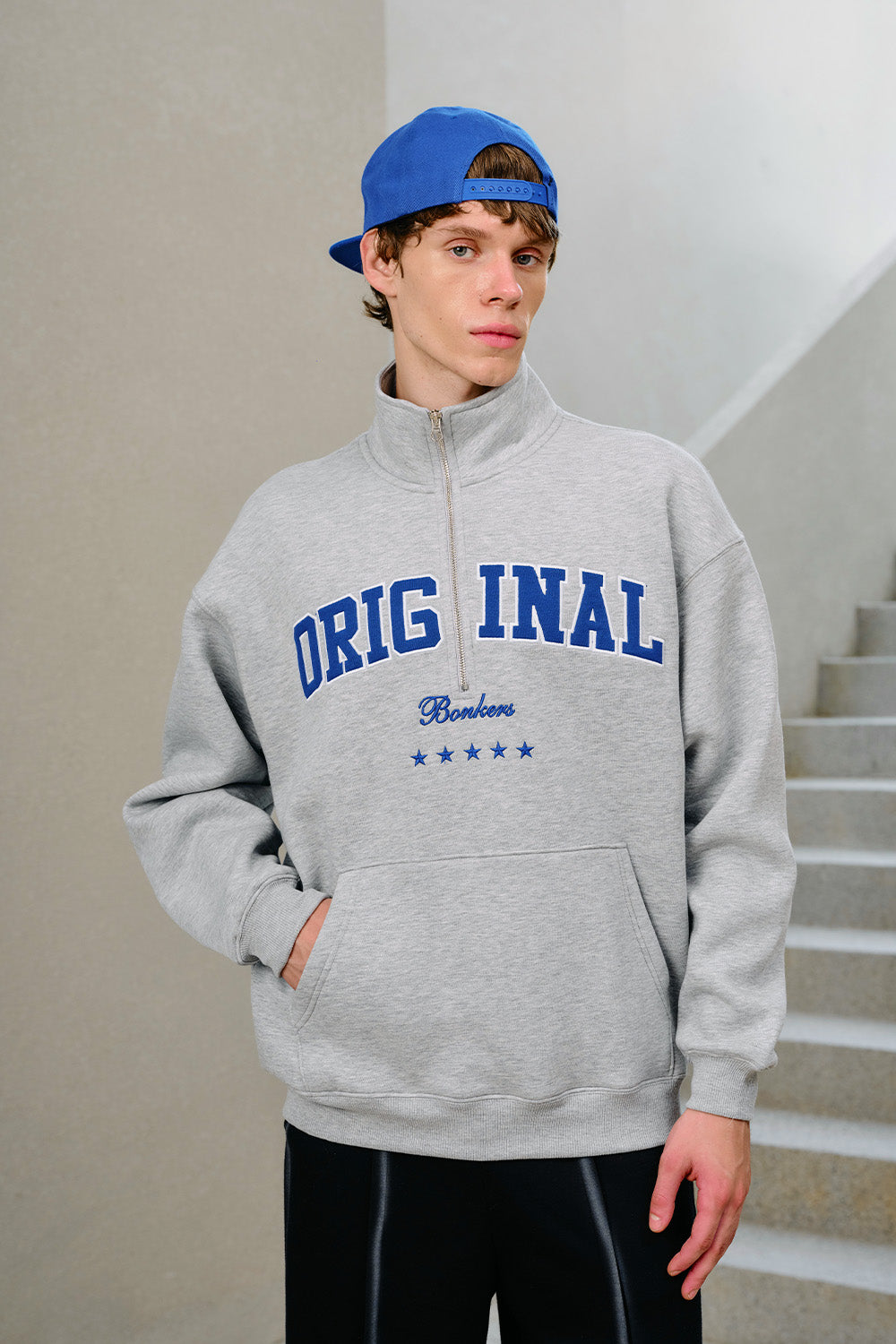 Grey Axis Half-Zip Sweatshirt - BonkersCorner