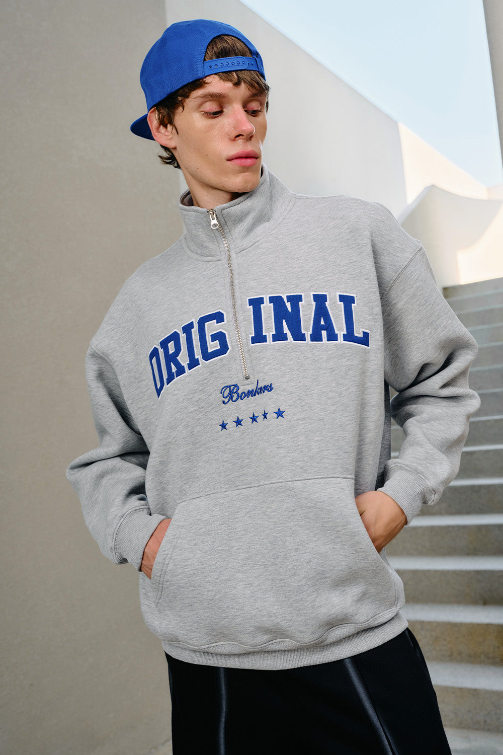 Grey Axis Half-Zip Sweatshirt - BonkersCorner