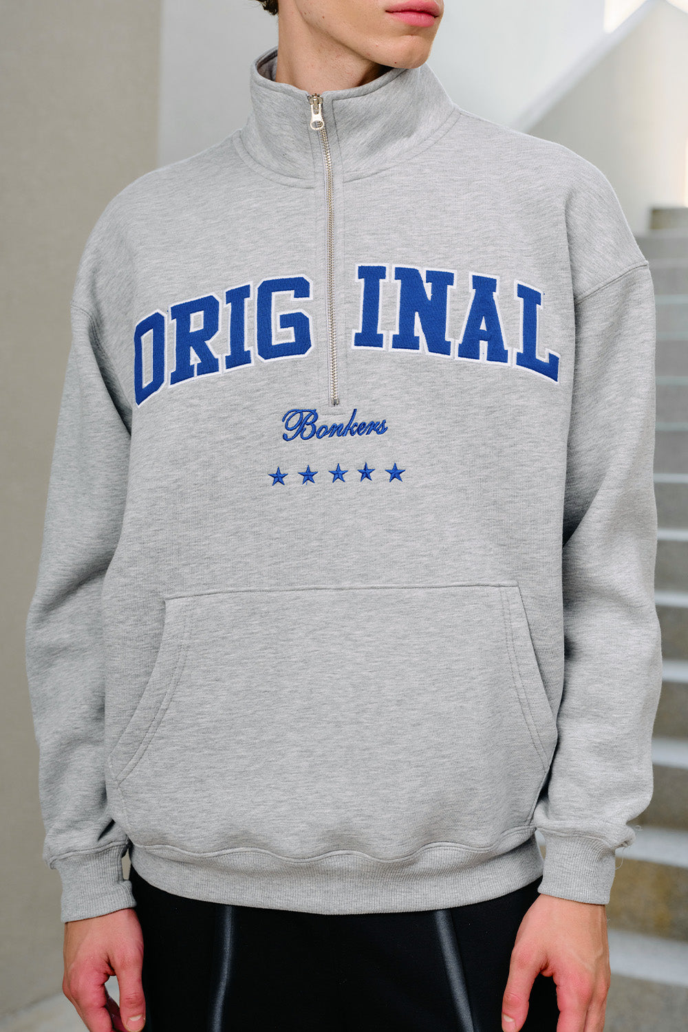 Grey Axis Half-Zip Sweatshirt - BonkersCorner