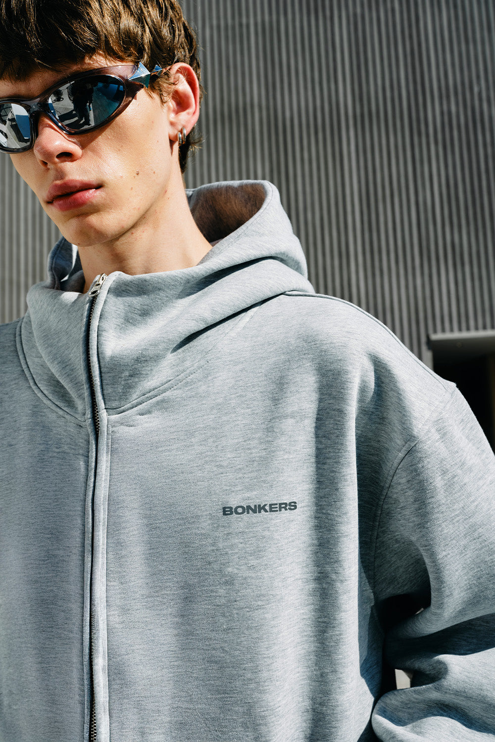 Grey Melange Classic Zip Hoodie