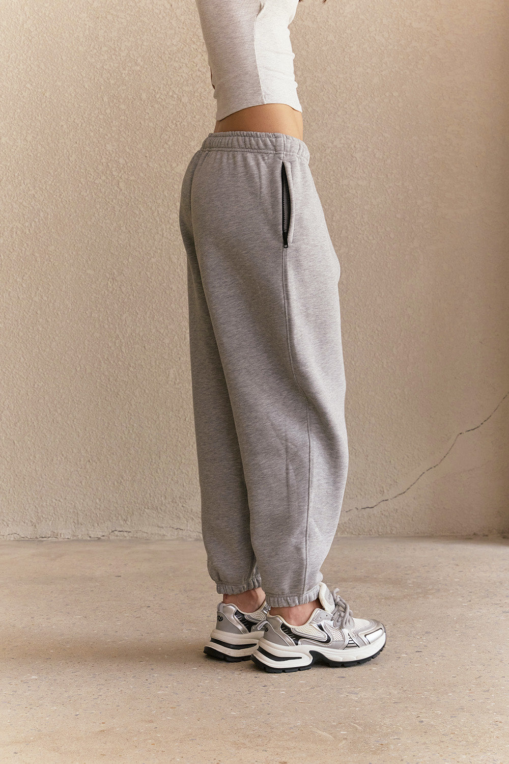 Grey Melange Cuffed Joggers - BonkersCorner