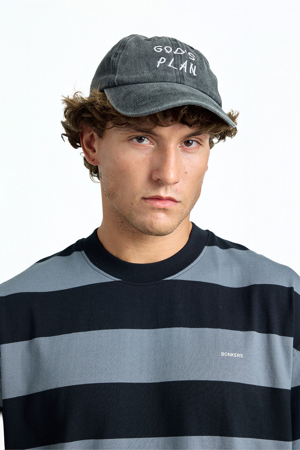 Grey Monochrome Stripe Oversized T-shirt - BonkersCorner