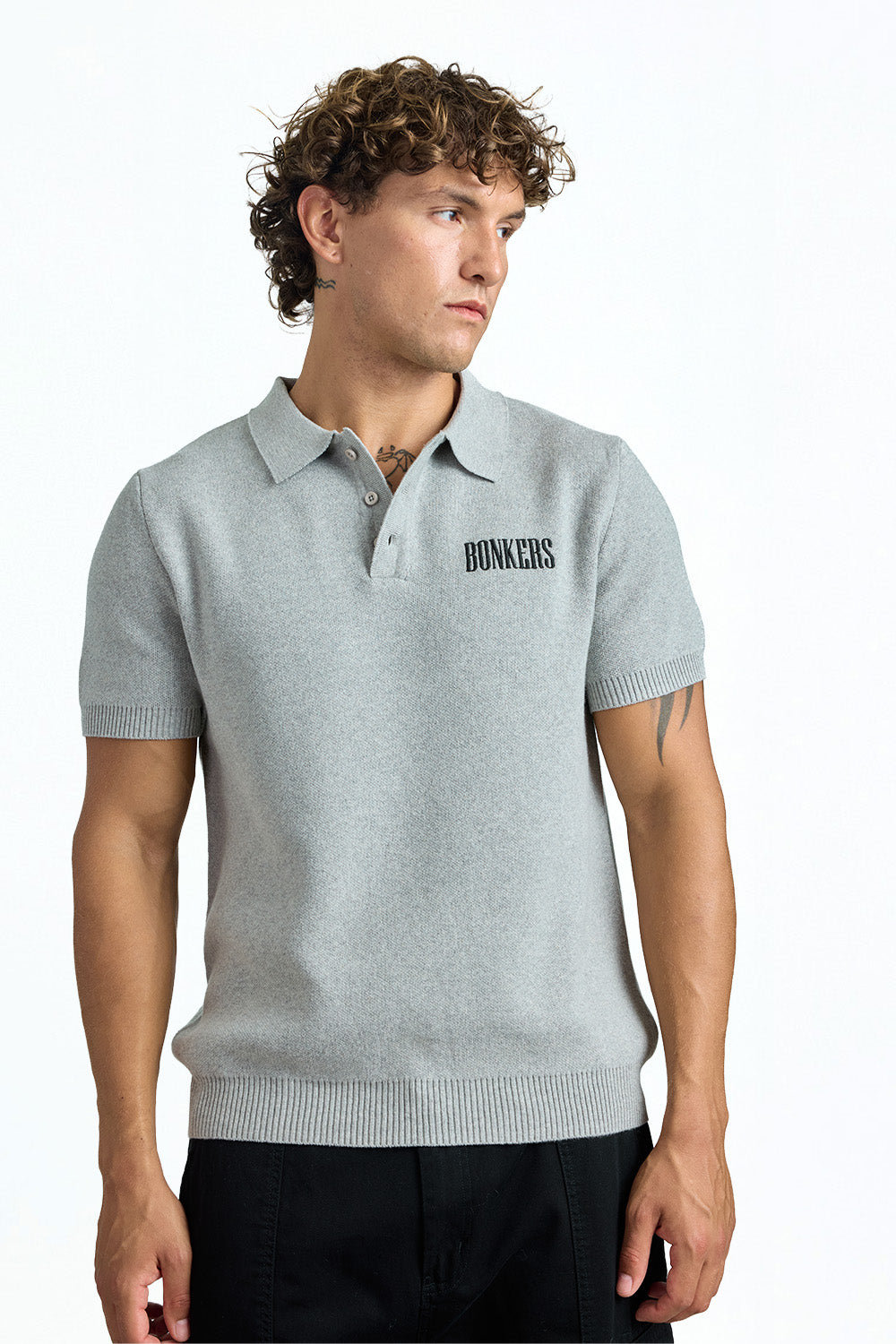 Grey Signature Knit Polo - BonkersCorner