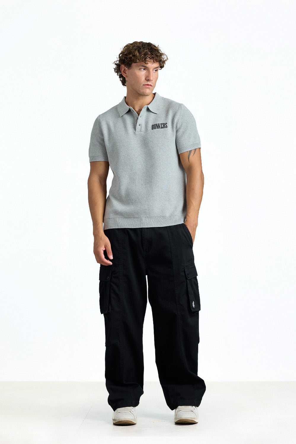 Grey Signature Knit Polo - BonkersCorner