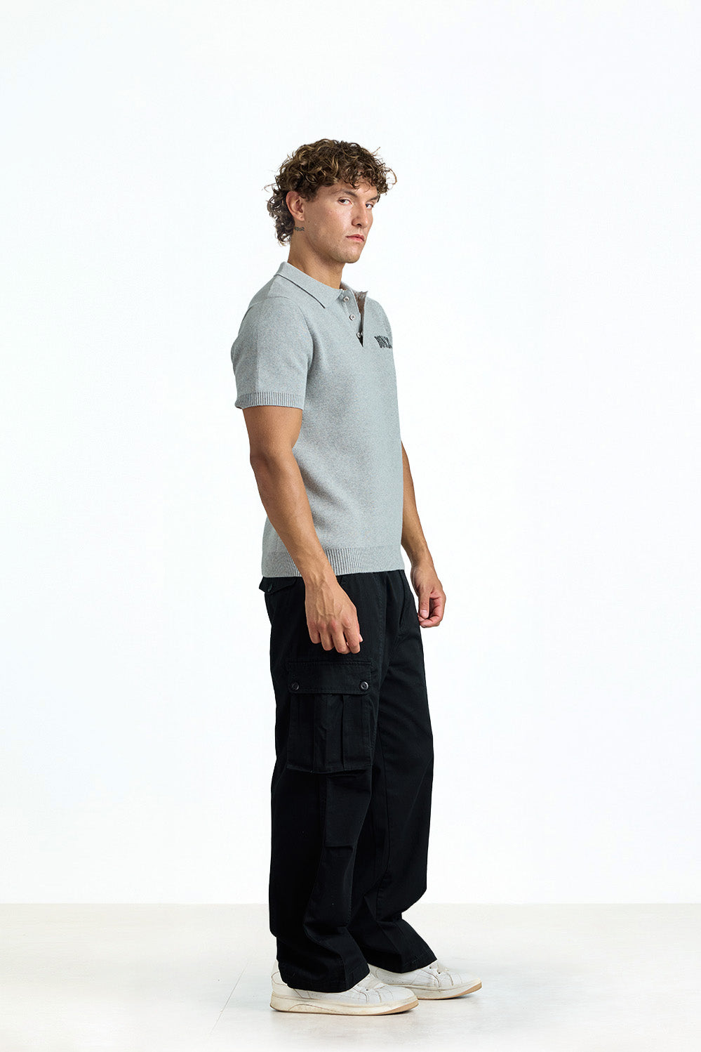 Grey Signature Knit Polo - BonkersCorner