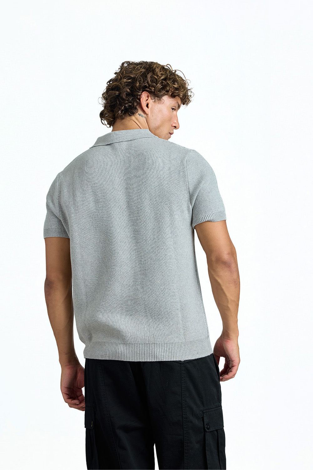 Grey Signature Knit Polo - BonkersCorner