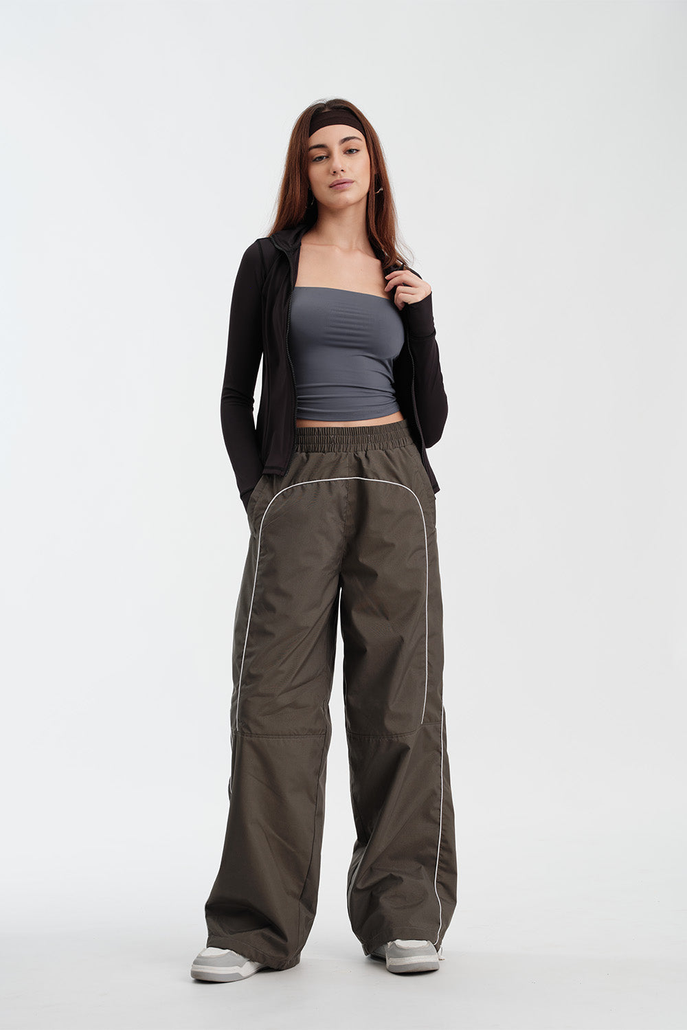 Grey Sporty Deconstructed Loose Pants - BonkersCorner