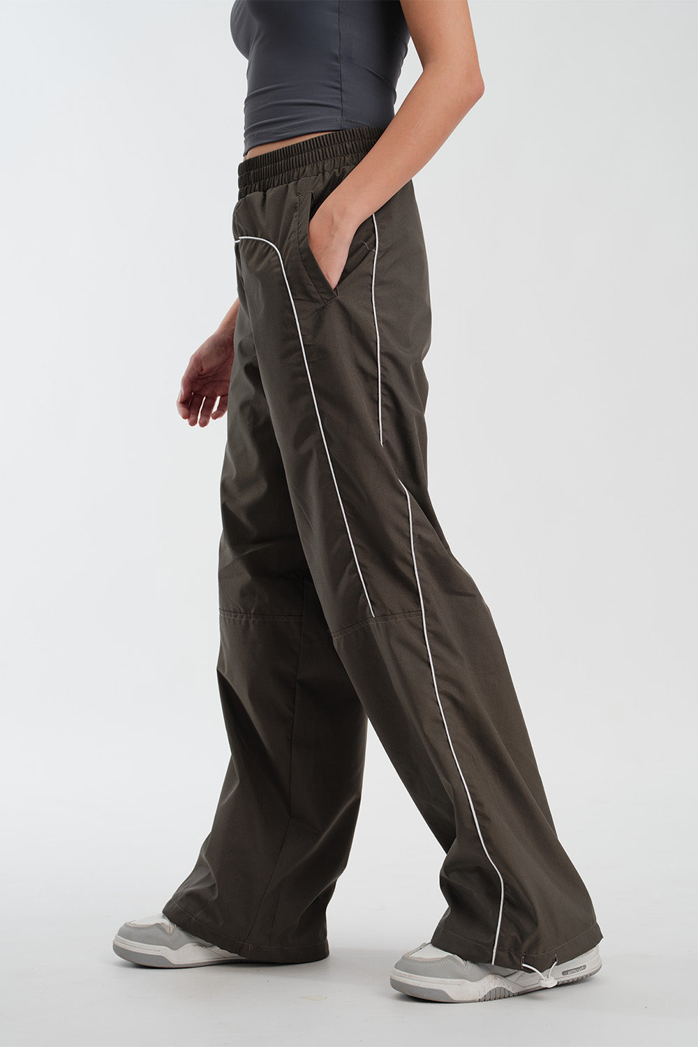 Grey Sporty Deconstructed Loose Pants - BonkersCorner