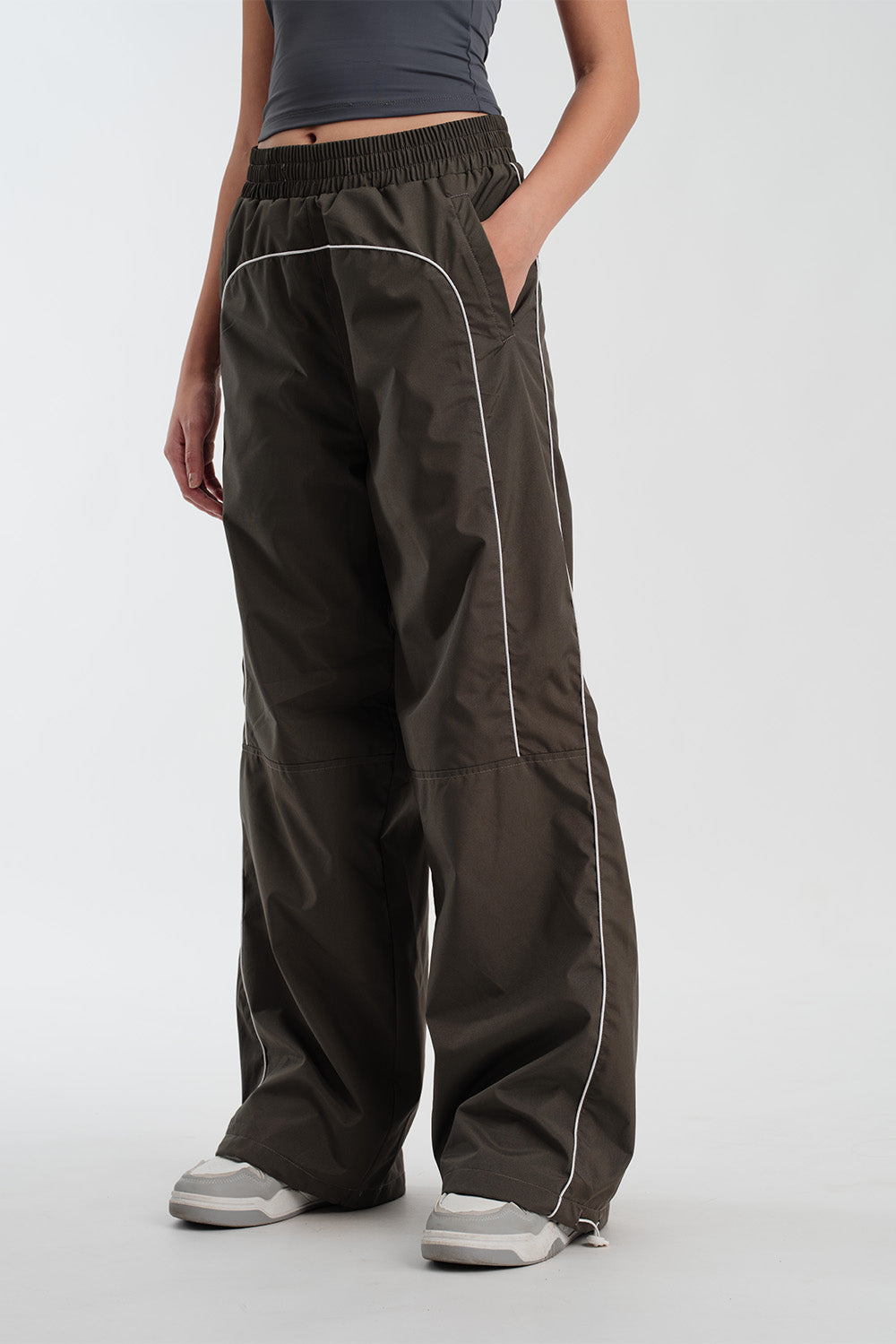Grey Sporty Deconstructed Loose Pants - BonkersCorner