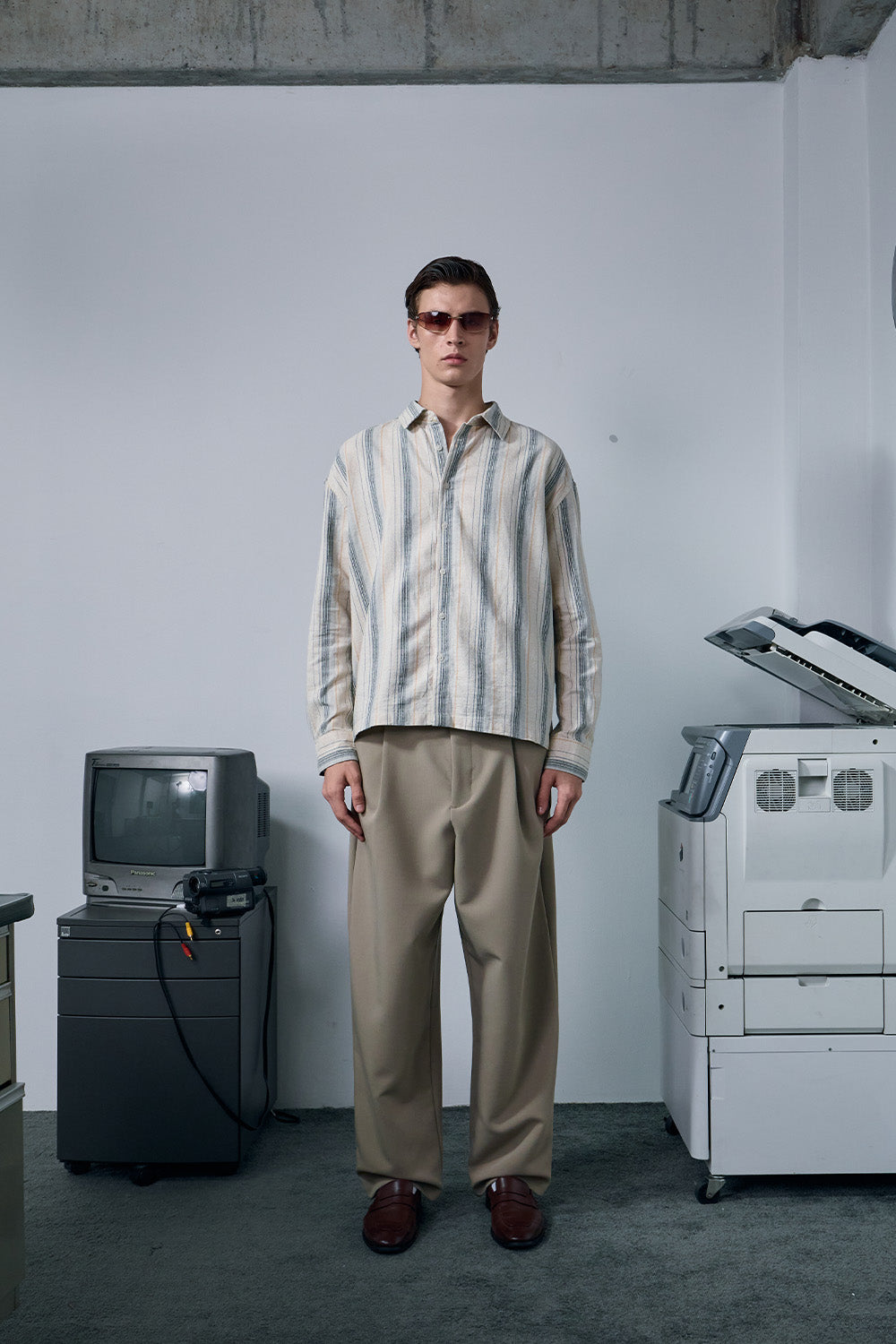 Grey Striped Full Sleeve Shirt - BonkersCorner