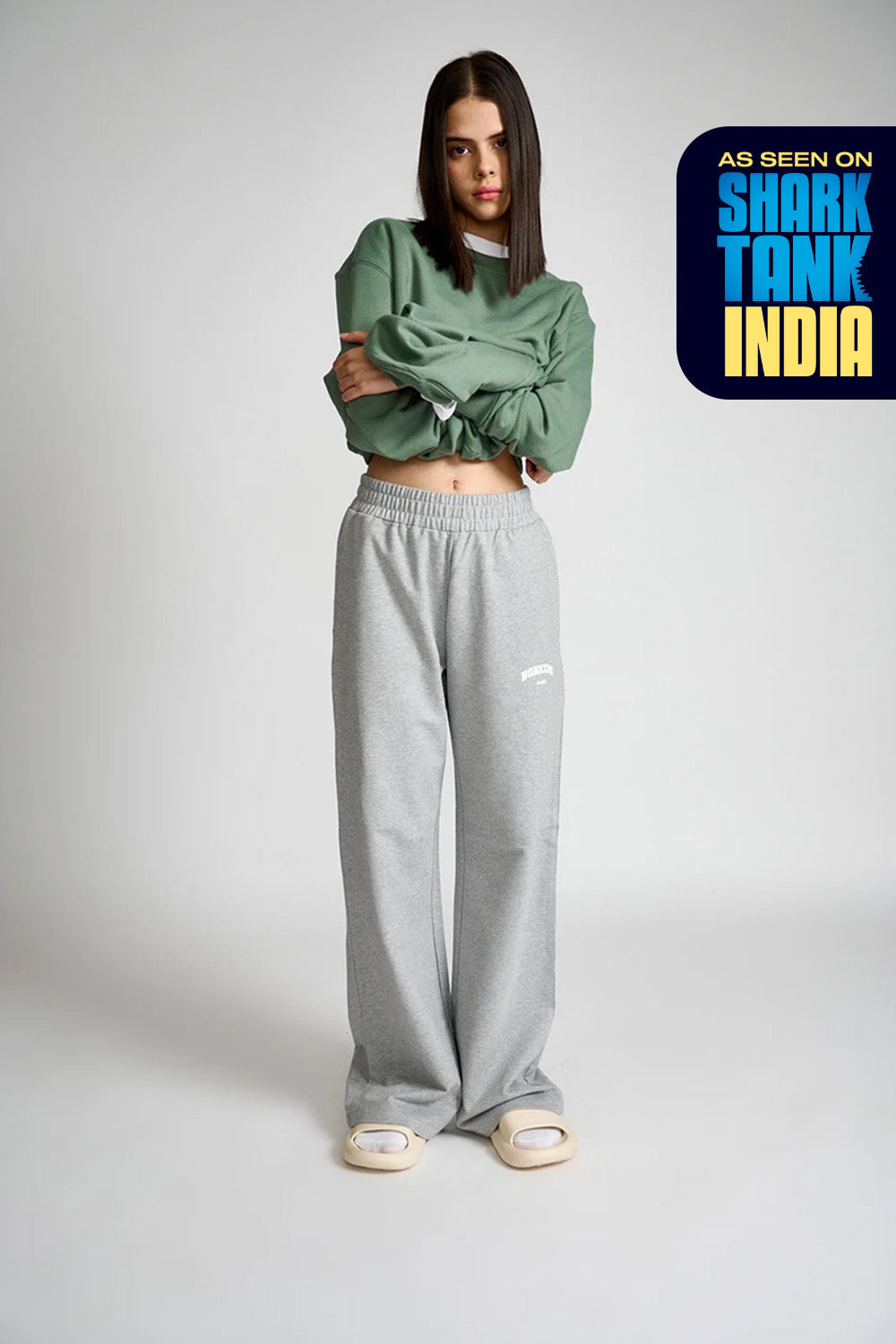 Grey Melange Wide-Leg - BonkersCorner