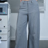 Grey Pinstriped Loose Fit Trousers - BonkersCorner