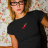 Spicy Talk Black Beaded Embroidery Baby Tee - BonkersCorner