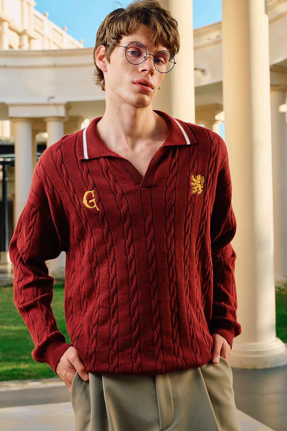 Gryffindor Cable Knit Polo