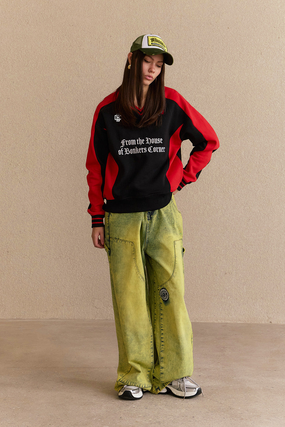 Black Athletic V-Neck Sweatshirt - BonkersCorner