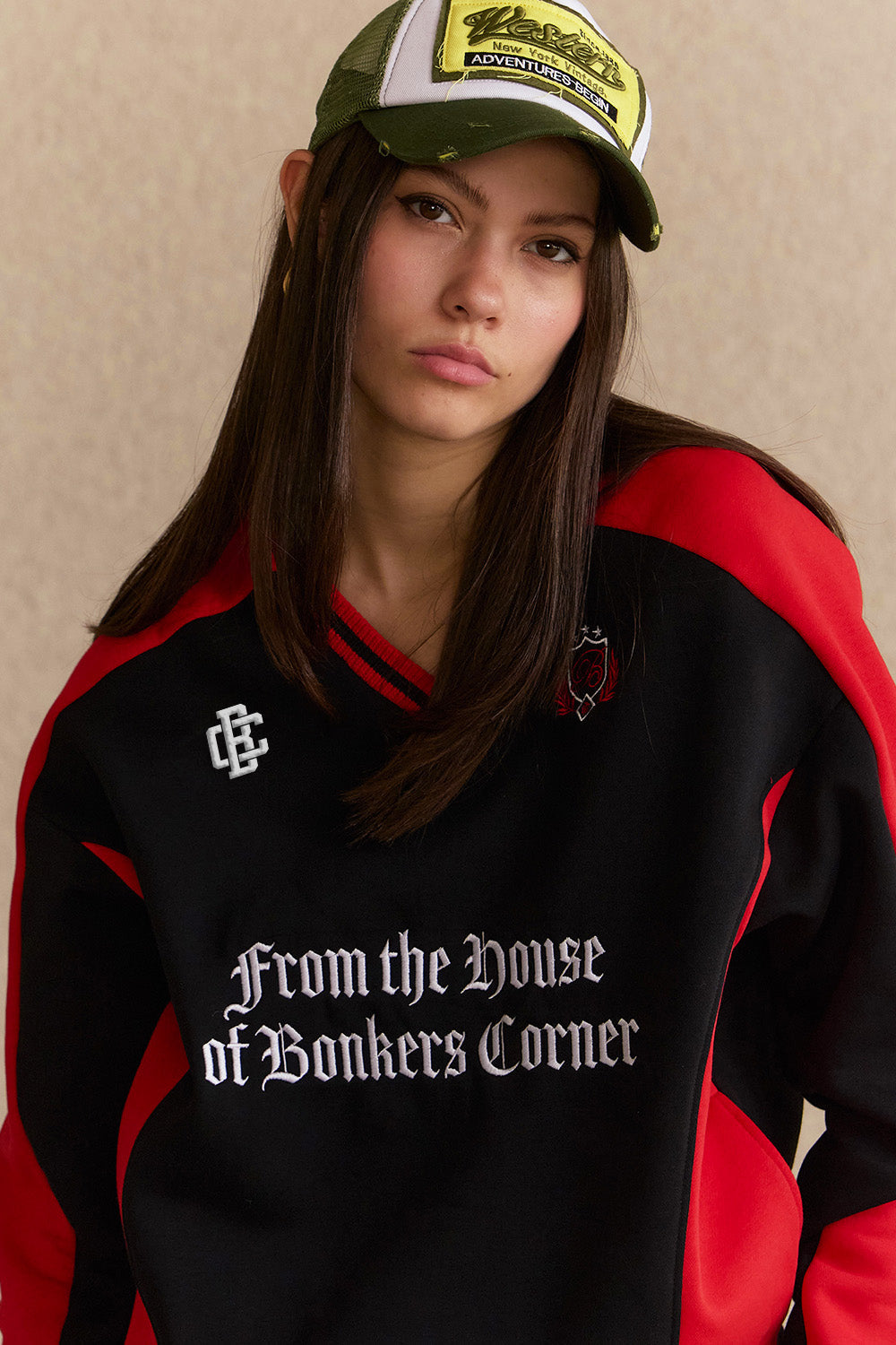 Black Athletic V-Neck Sweatshirt - BonkersCorner