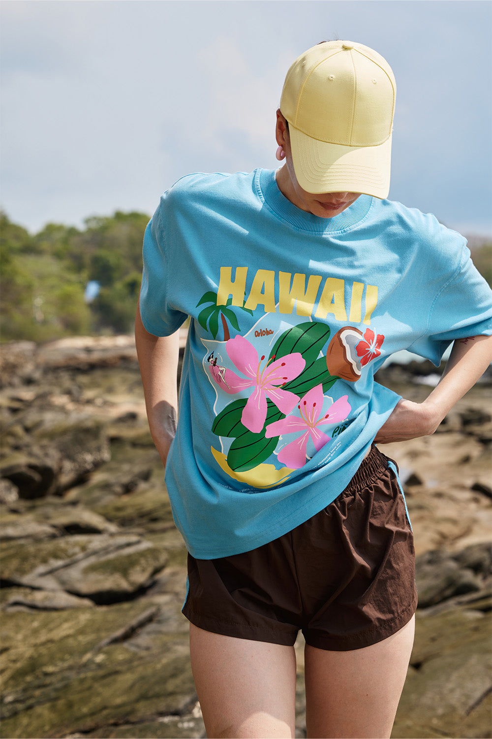 Hawaii Bloom Oversized T-shirt - BonkersCorner