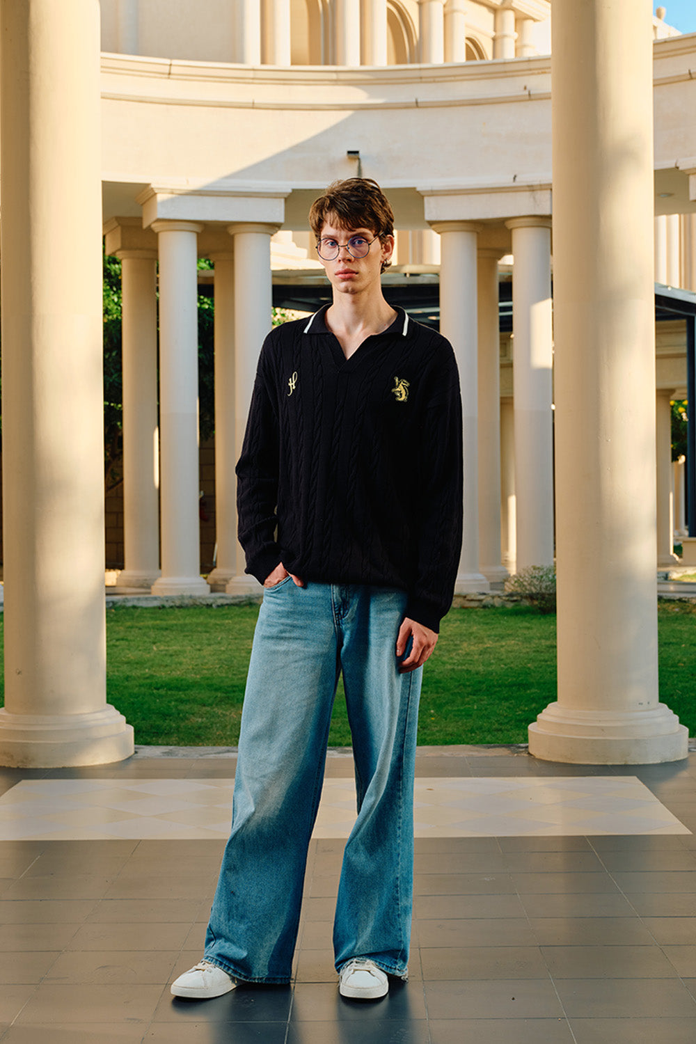 Hufflepuff Cable Knit Polo