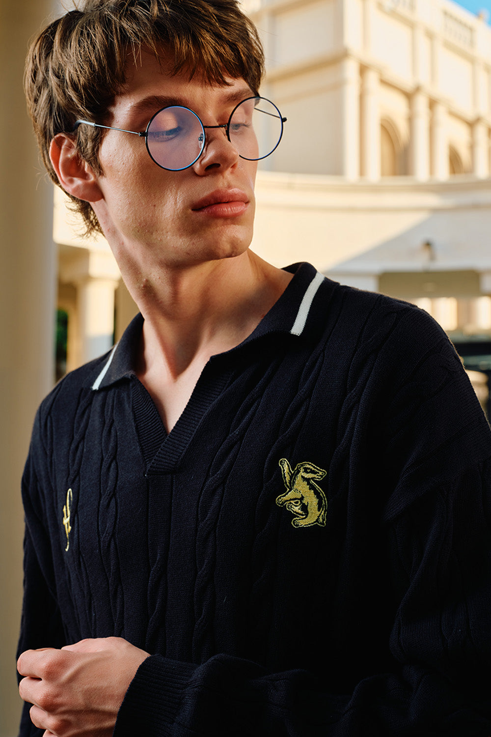 Hufflepuff Cable Knit Polo