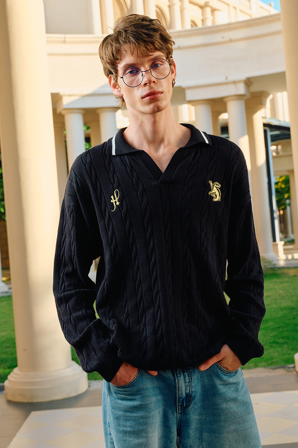 Hufflepuff Cable Knit Polo