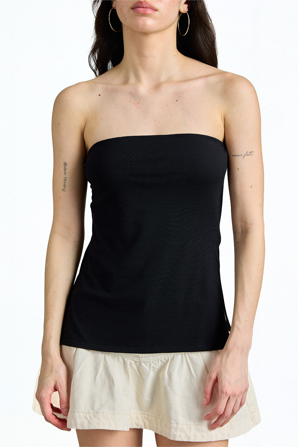 Jet Black Longline Tube Top - BonkersCorner