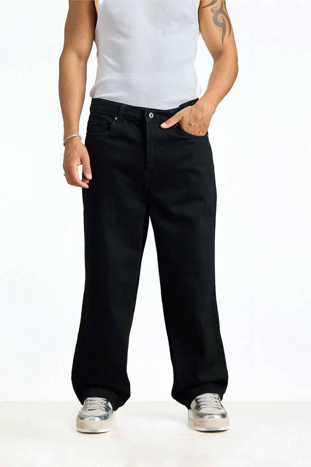 Jet Black Relaxed Fit Jeans