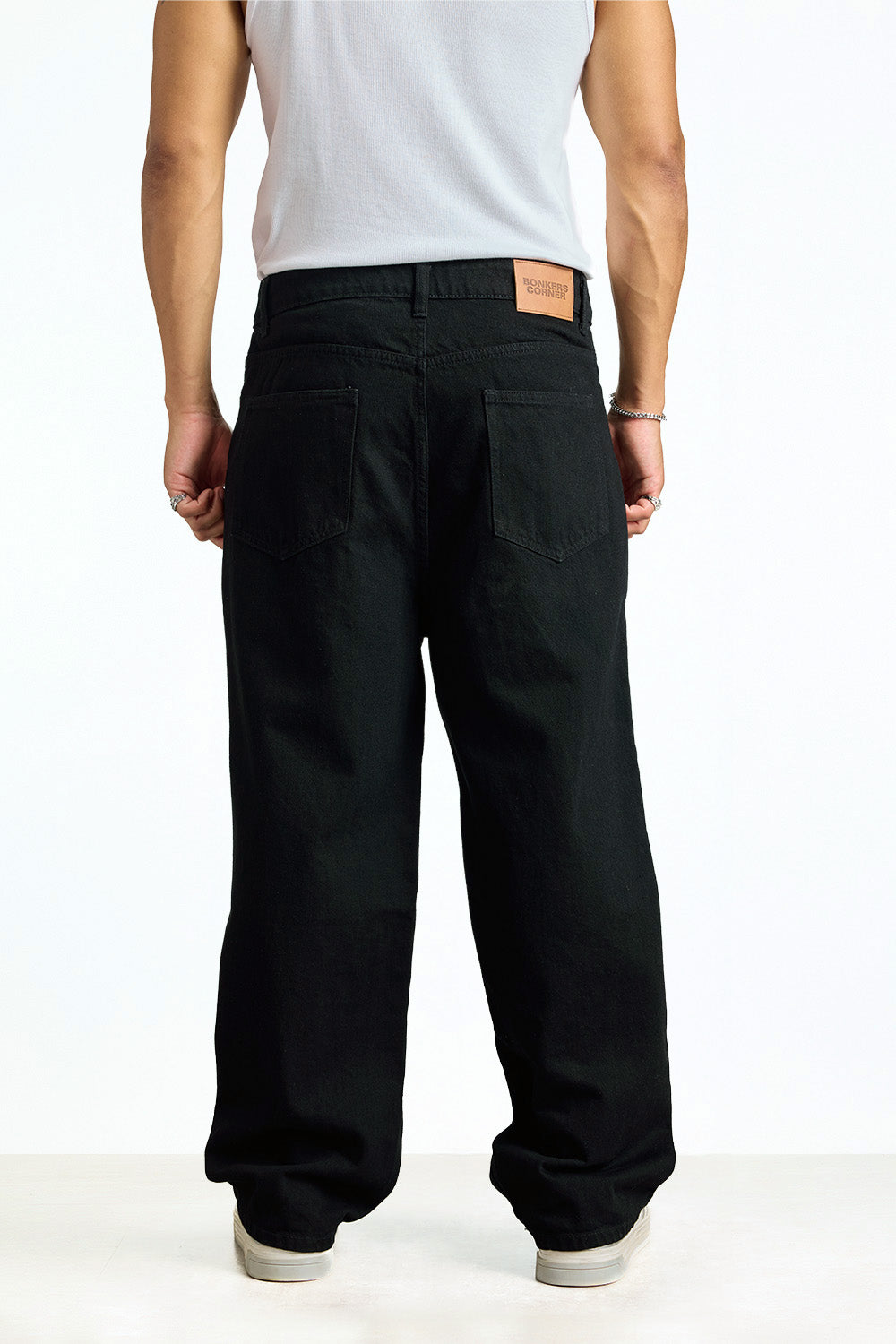 Jet Black Relaxed Fit Jeans - BonkersCorner