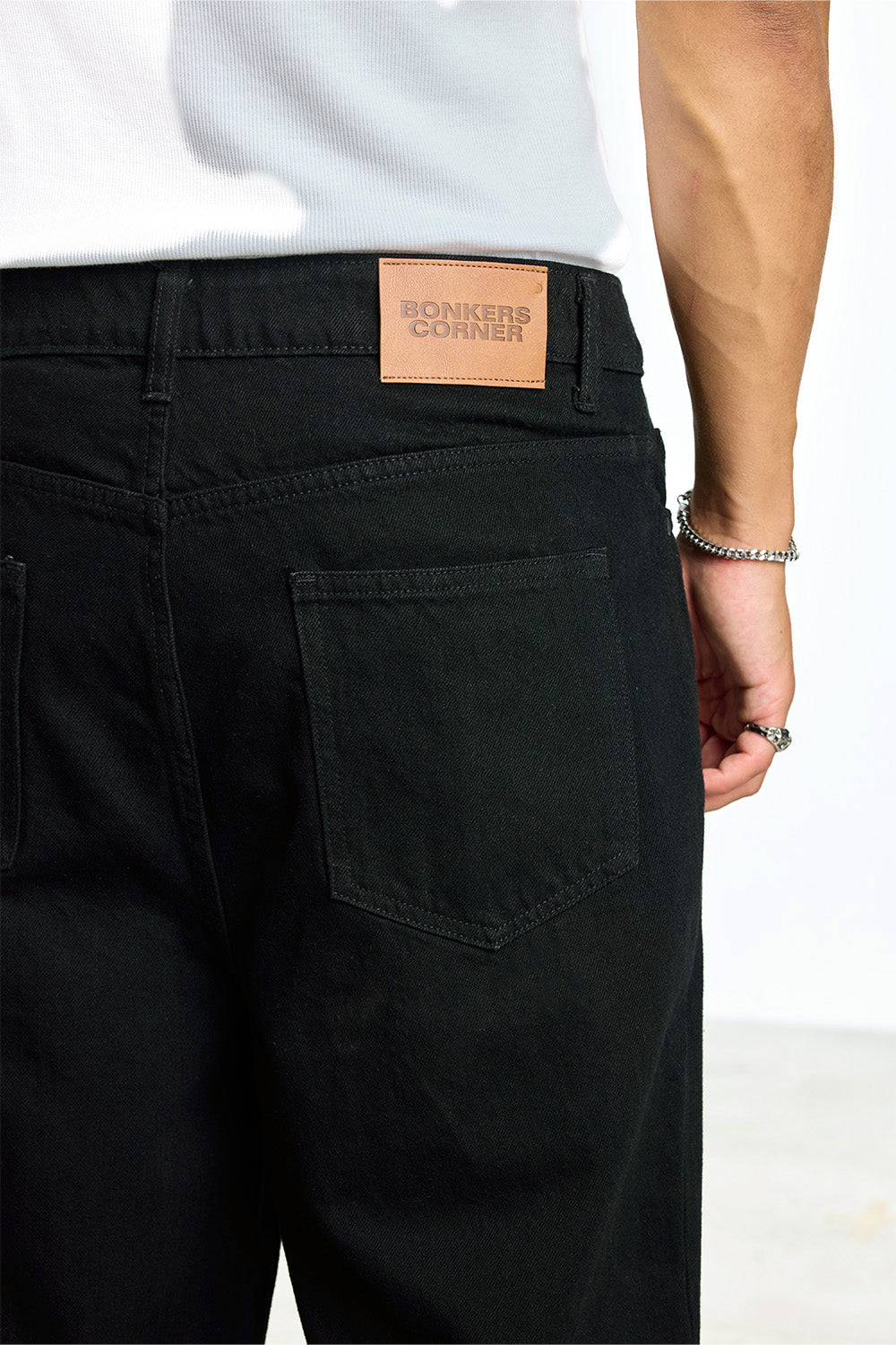 Jet Black Relaxed Fit Jeans - BonkersCorner