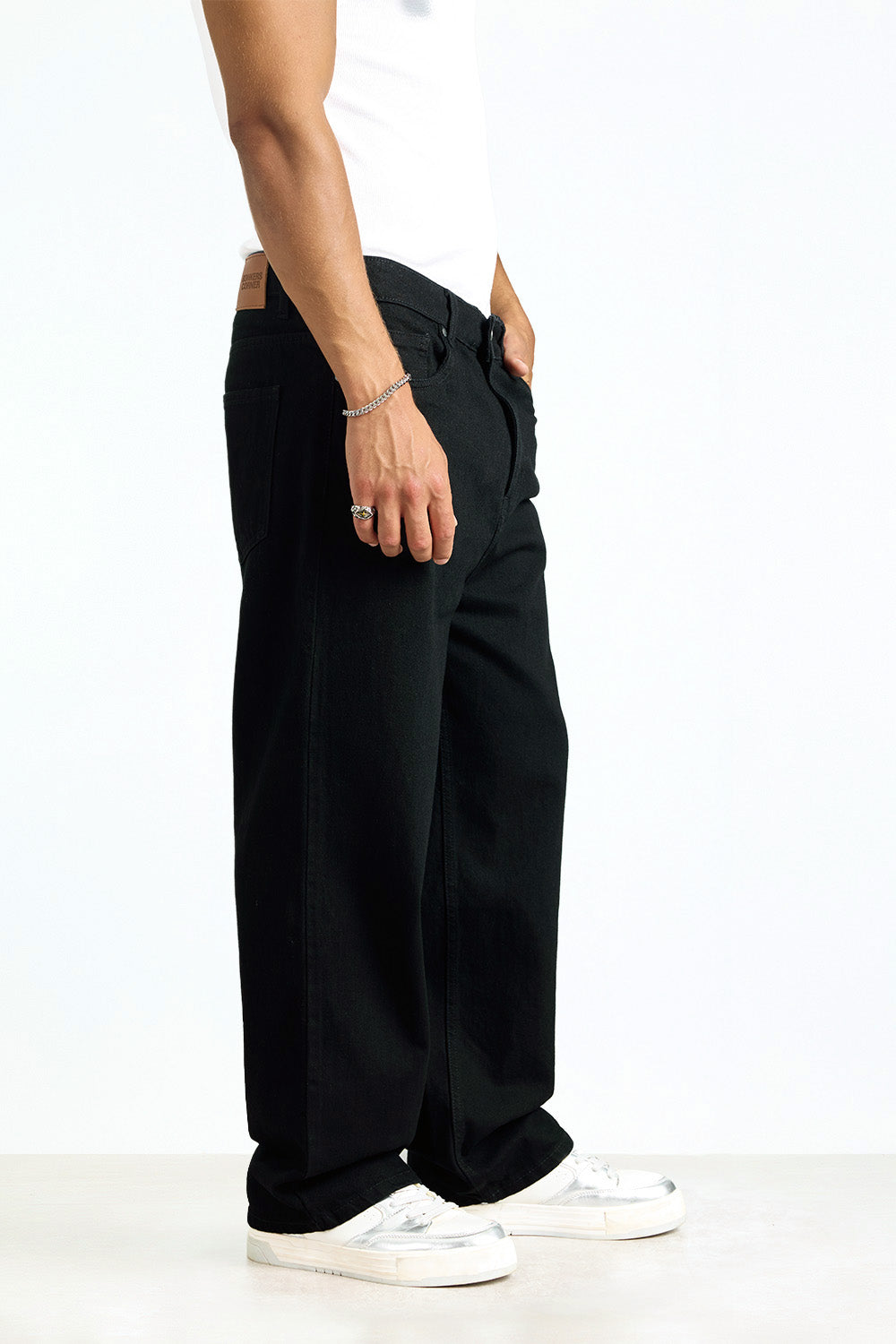 Jet Black Relaxed Fit Jeans - BonkersCorner