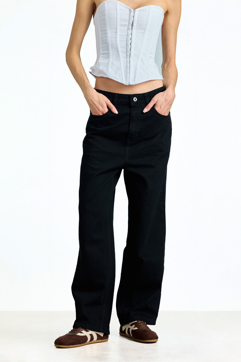 Jet Black Relaxed Fit Jeans - BonkersCorner