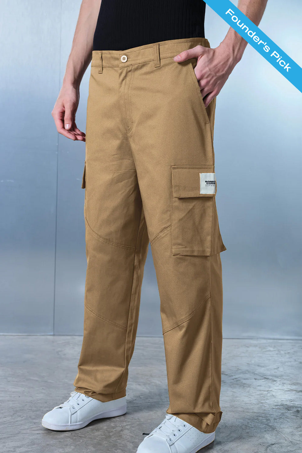 Khaki Cargo With Utility Pockets - BonkersCorner
