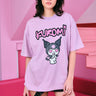 Kuromi Trouble Faded Lilac Oversized T-shirt - BonkersCorner