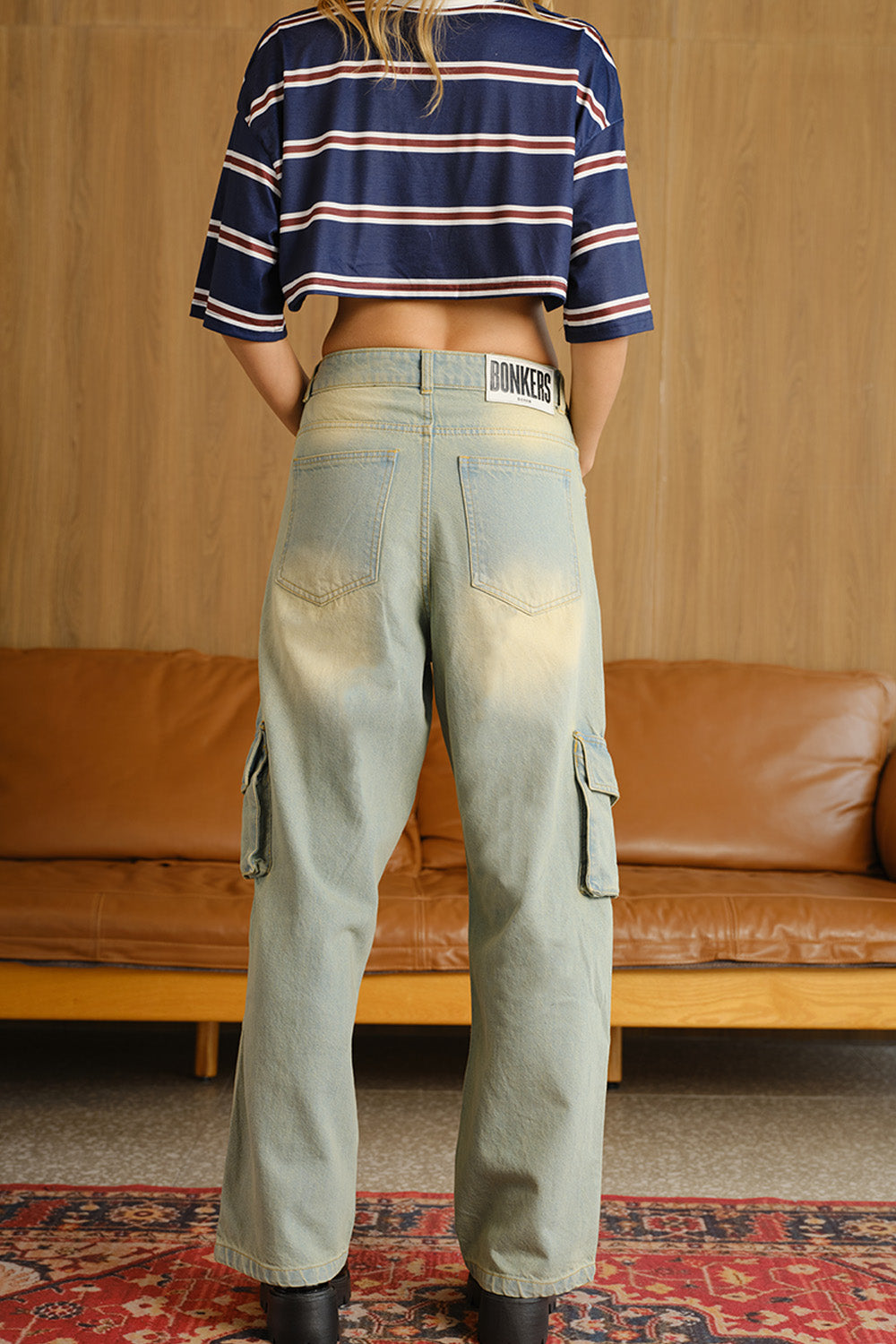 Light Wash Workwear Cargo Jeans - BonkersCorner