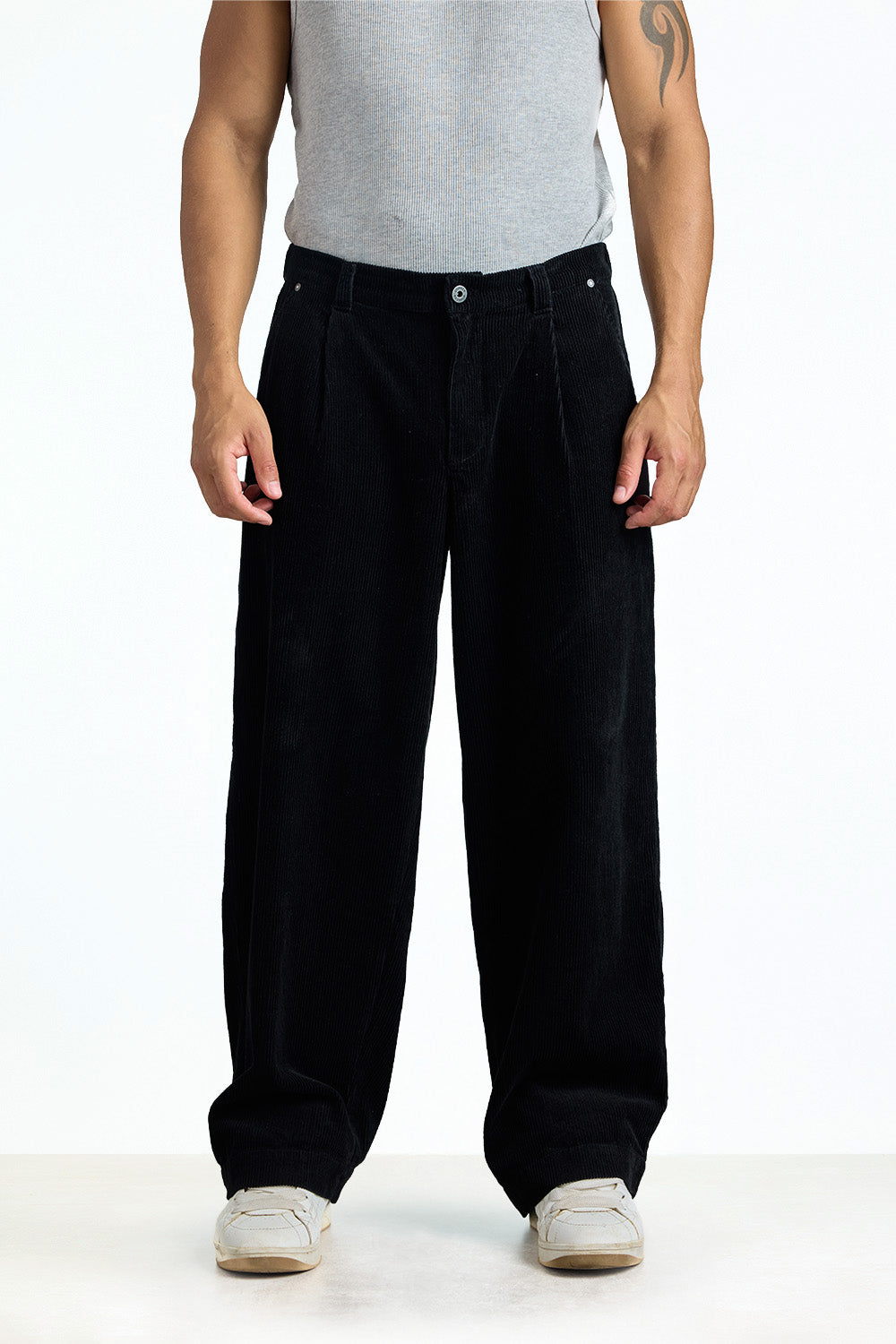 Midnight Black Corduroy Pants