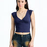 Midnight Navy Wrap Top - BonkersCorner